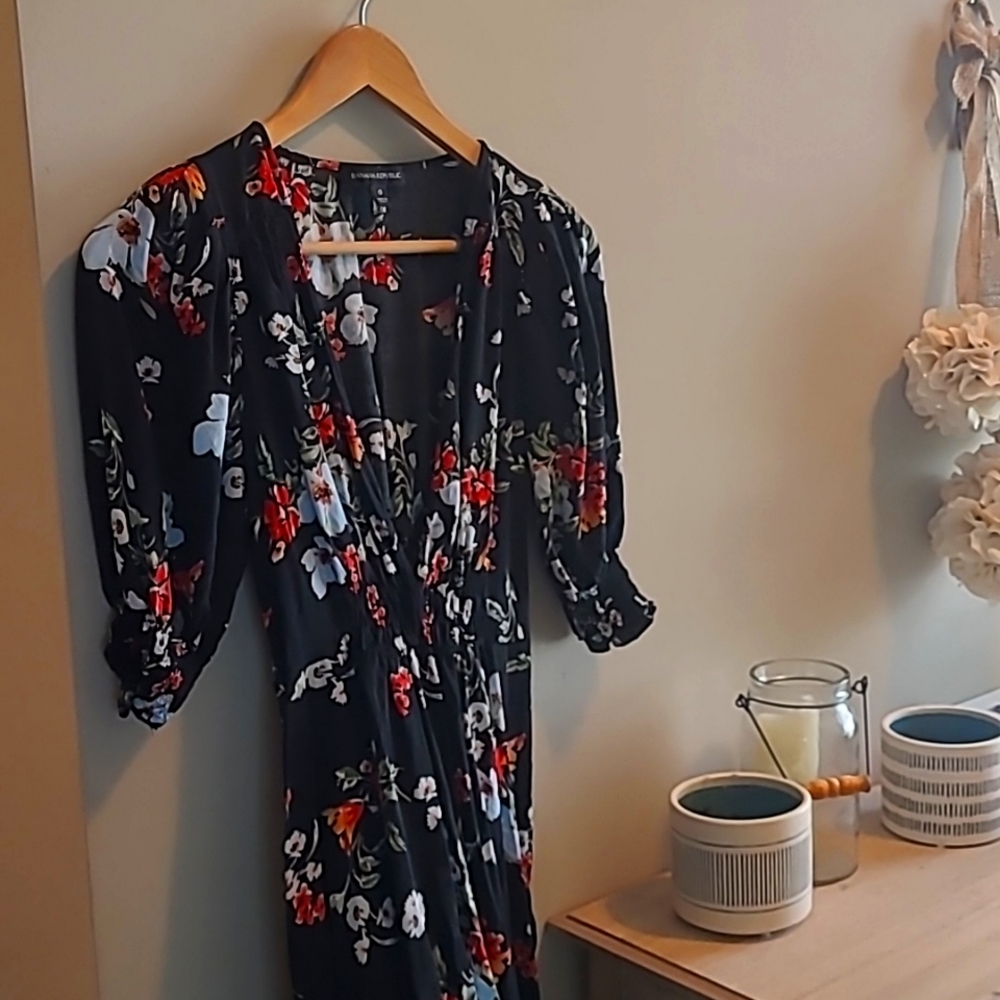 Banana Republic midi-length dress with short sleeves, navy blue